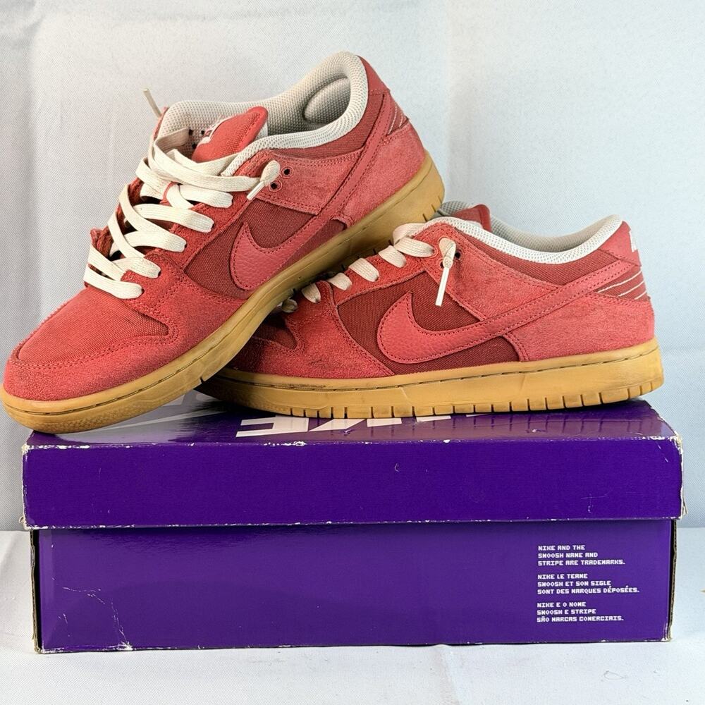 Nike SB Dunk Low Pro PRM Adobe Sz 8 Mens Sneakers Pink Canvas Suede DV5429-600